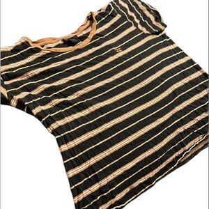 Striped Black and Tan Women's Top